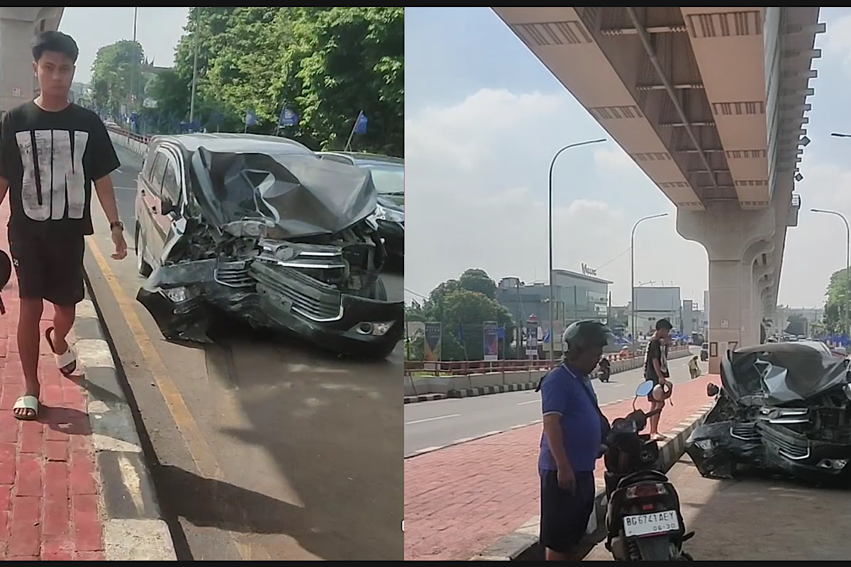 Kakek Bawa Innova Senggol Pejalan Kaki Kabur Malah Tabrak Tiang LRT Dikabarkan Meninggal  
