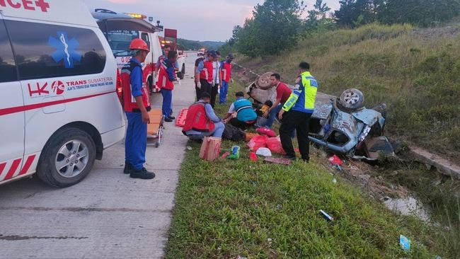 Lakalantas di Jalan Tol Terpeka, 2 Warga Banyuasin Tewas di Lokasi Kejadian 