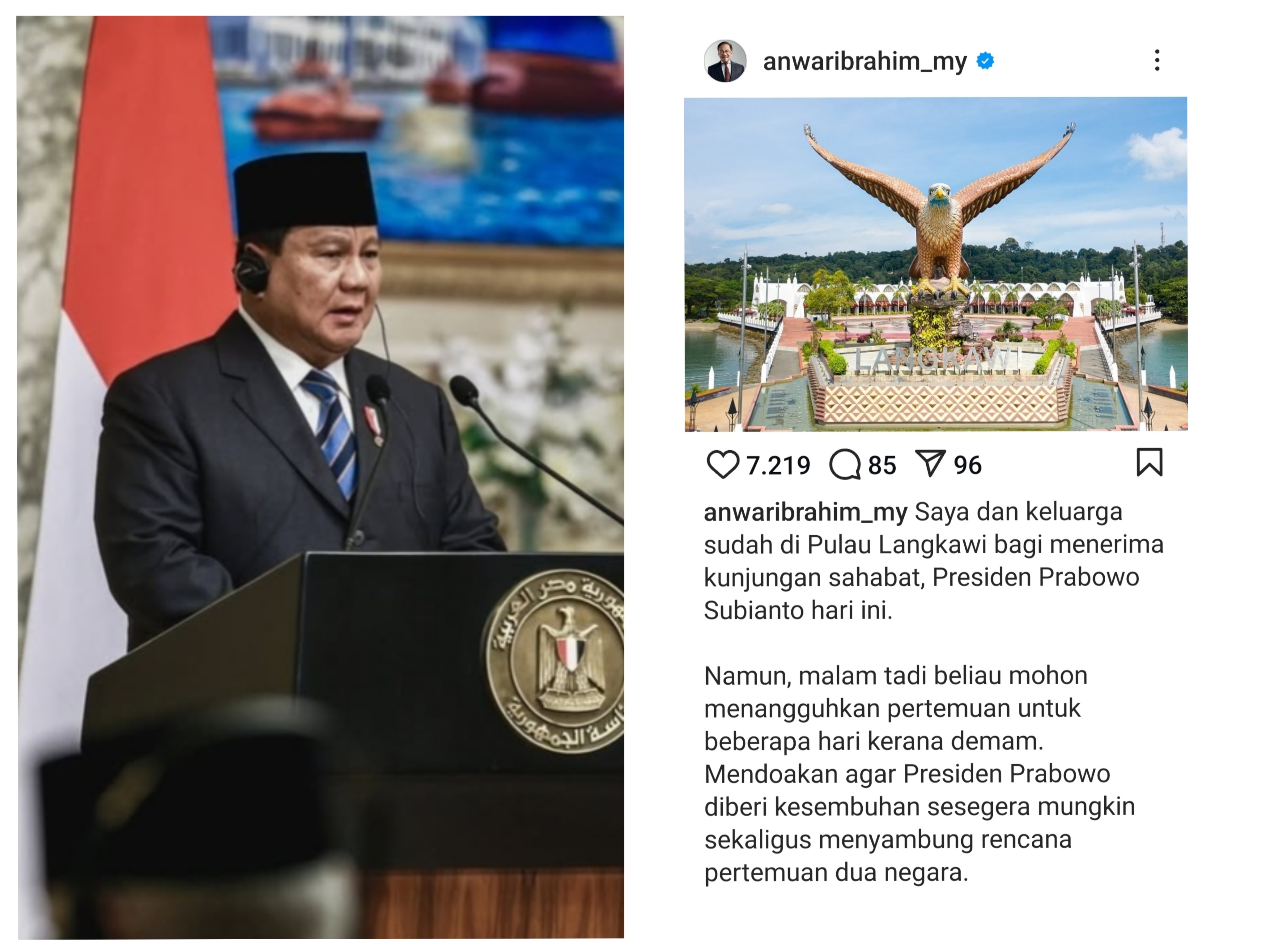 64 Hari Jabat Presiden RI, Prabowo Dikabarkan Jatuh Sakit oleh Perdana Menteri Malaysia Hingga Batal Kunjungan