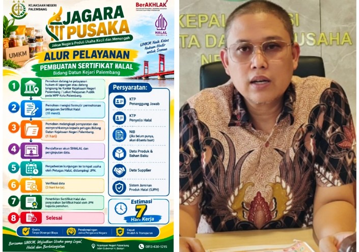 Datun Kejari Palembang Hadirkan Program JAGARA PUSAKA, Layanan Pembuatan Sertifikat Halal Gratis bagi UMKM