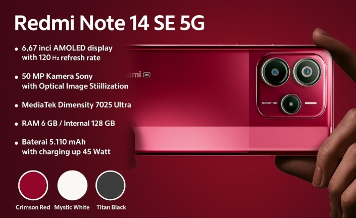 Redmi Note 14 SE 5G, Jagoan Ponsel Murah dengan Layar 120Hz dan Kamera Sony OIS