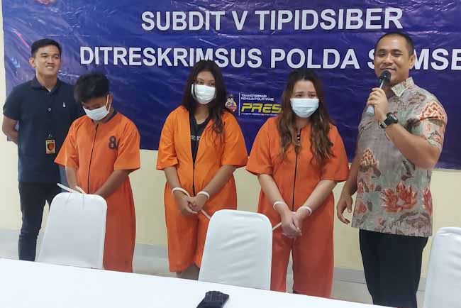 Siber Polda Sumsel Bekuk Seorang Pria dan 2 Wanita Muda yang Promosikan Situs Judi Online Asal Kamboja