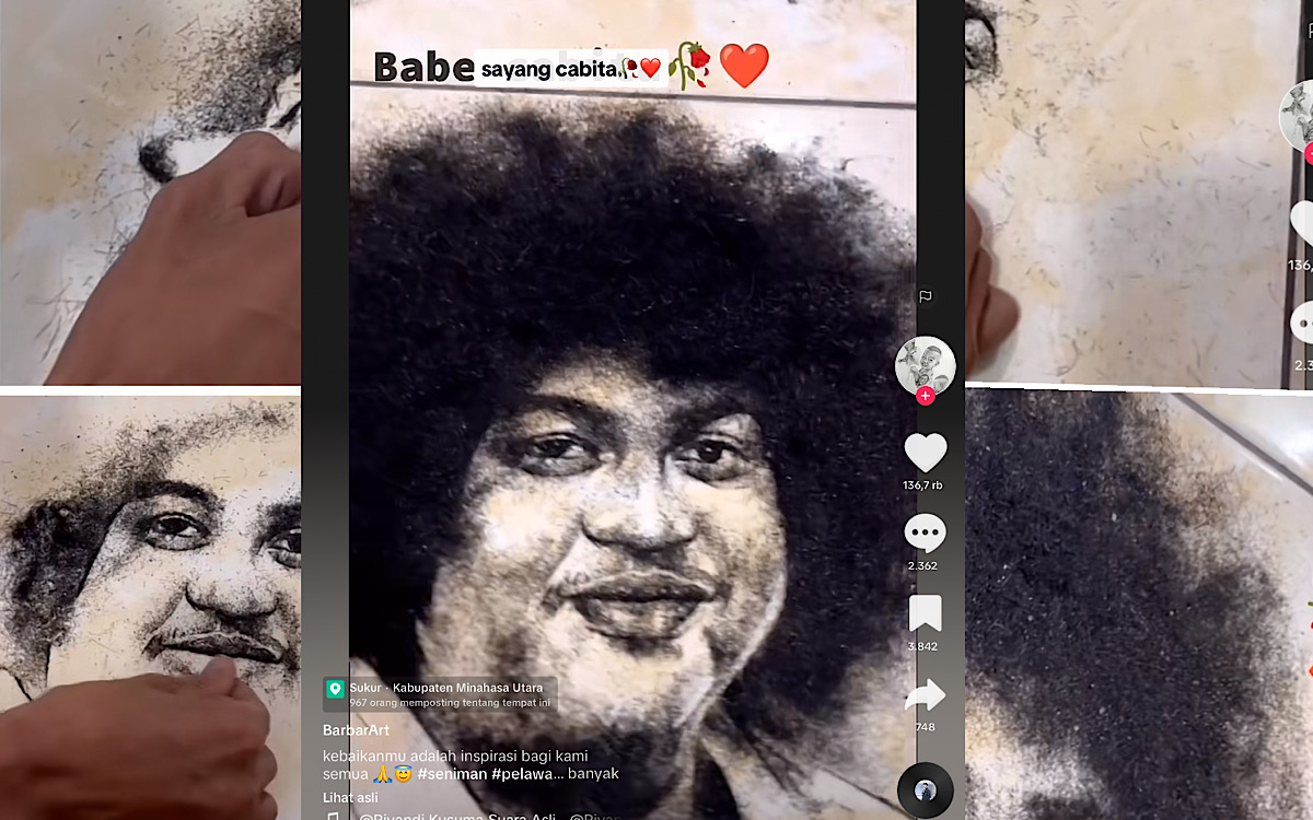 Tukang Cukur Ini Lukis Wajah Babe Cabita Pakai Potongan Rambut, Netizen Kocak: Video Diposting Ulang Babe