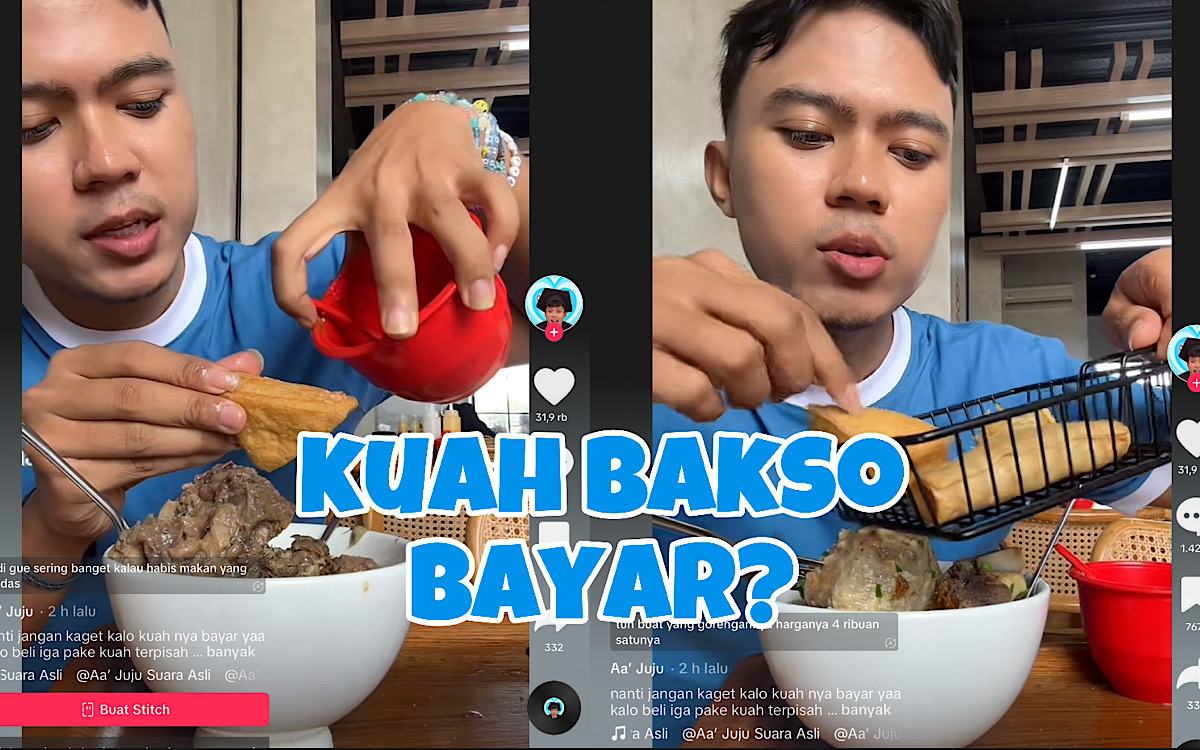 Ramai Konten Kuah Bakso Bara Bayar, Aa’ Juju Dirujak Netizen, Eh Ternyata Beneran Bayar Guys!