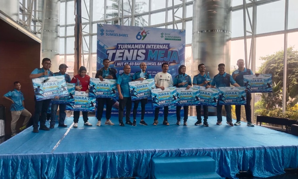 Ini Juara Turnamen Tenis Meja Intern Bank SumselBabel 2026