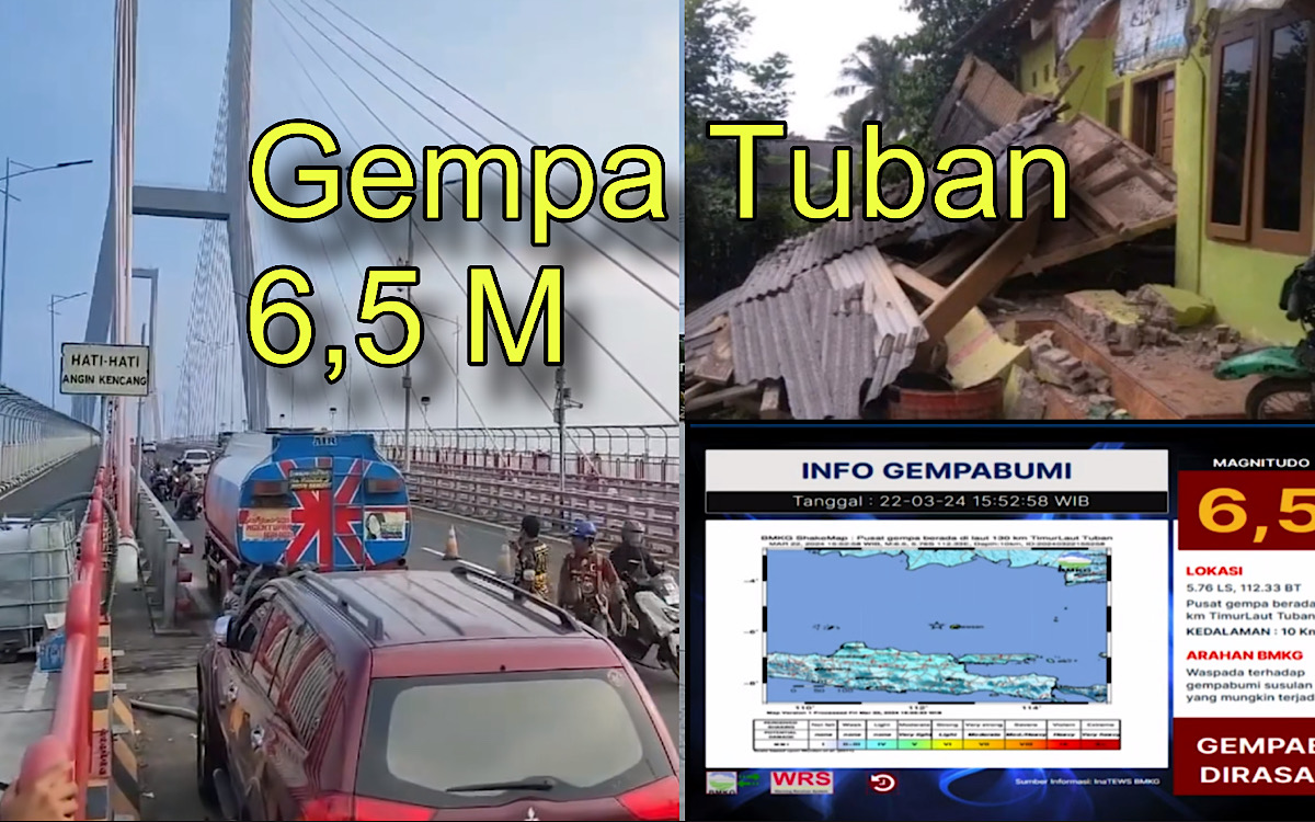 Dahsyat Gempa Tuban, Jembatan Suramadu Berayun Kencang, Bangunan Banyak Runtuh