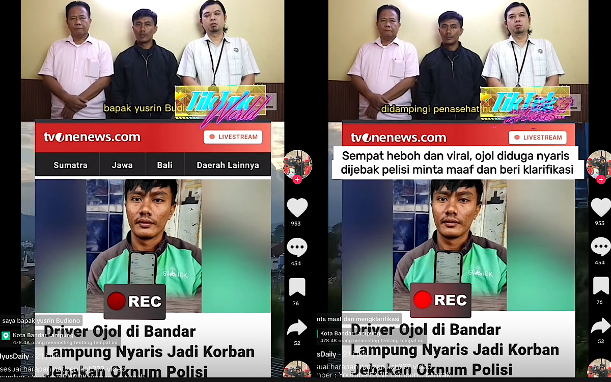 Bapak Ojol Lampung Yang Bilang Dijebak Oknum Transaksi Narkoba Minta Maaf, Netizen Dibikin Terheran-heran