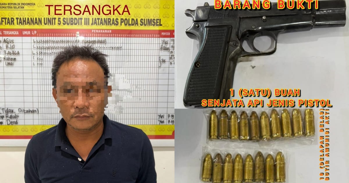 Usut Pedagang Senpi di Muba Paska Penangkapan Pria Berpistol Plus 2 Magasin Penuh Peluru di Sungai Lilin