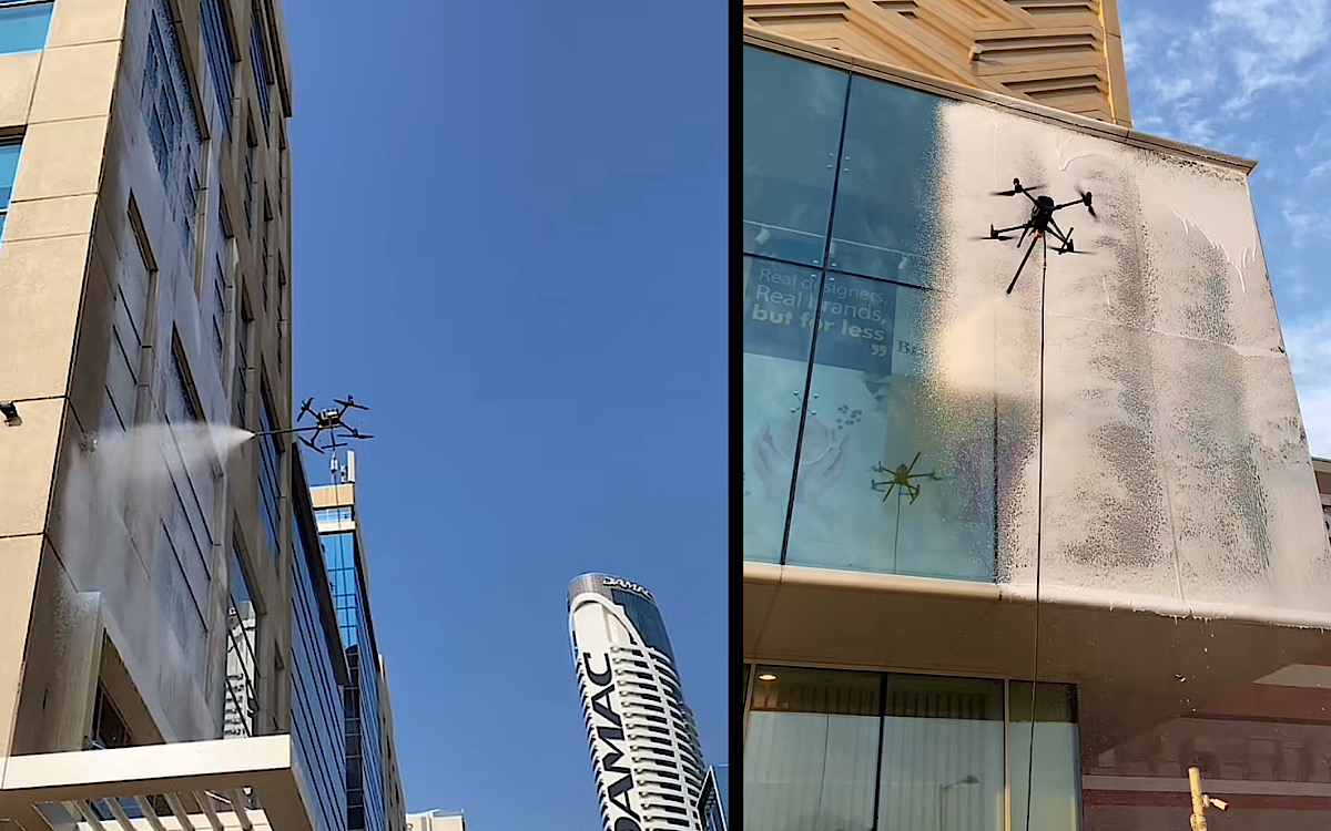 Bersihkan Gedung Tinggi di Dubai Sudah Pakai Drone, Netizen: Seharusnya Ada yang Mengelap Hingga Kering?