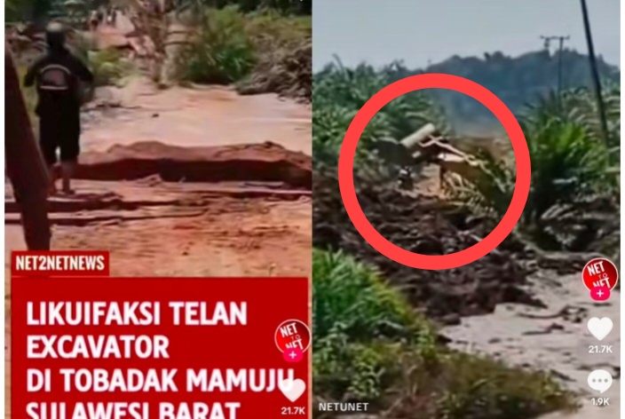 Detik-detik Mencekam, Kamera Amatir Merekam Ekscavator Ditelan Bumi, Terulang Fenomena Likuifasi di Mamuju