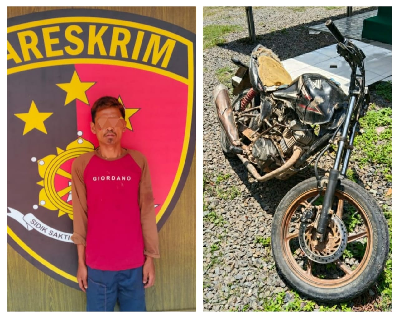 Aksi Pencurian Motor Honda Verza di Ogan Ilir Terekam CCTV, Berujung Ditangkap Personel Polsek Indralaya