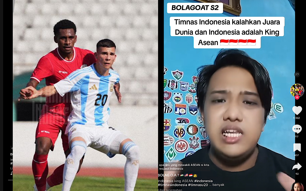 Konten Kreator Malaysia Puji Setinggi Langit Timnas Indonesia Sukses Kalahkan ‘Juara Dunia’ Argentina 