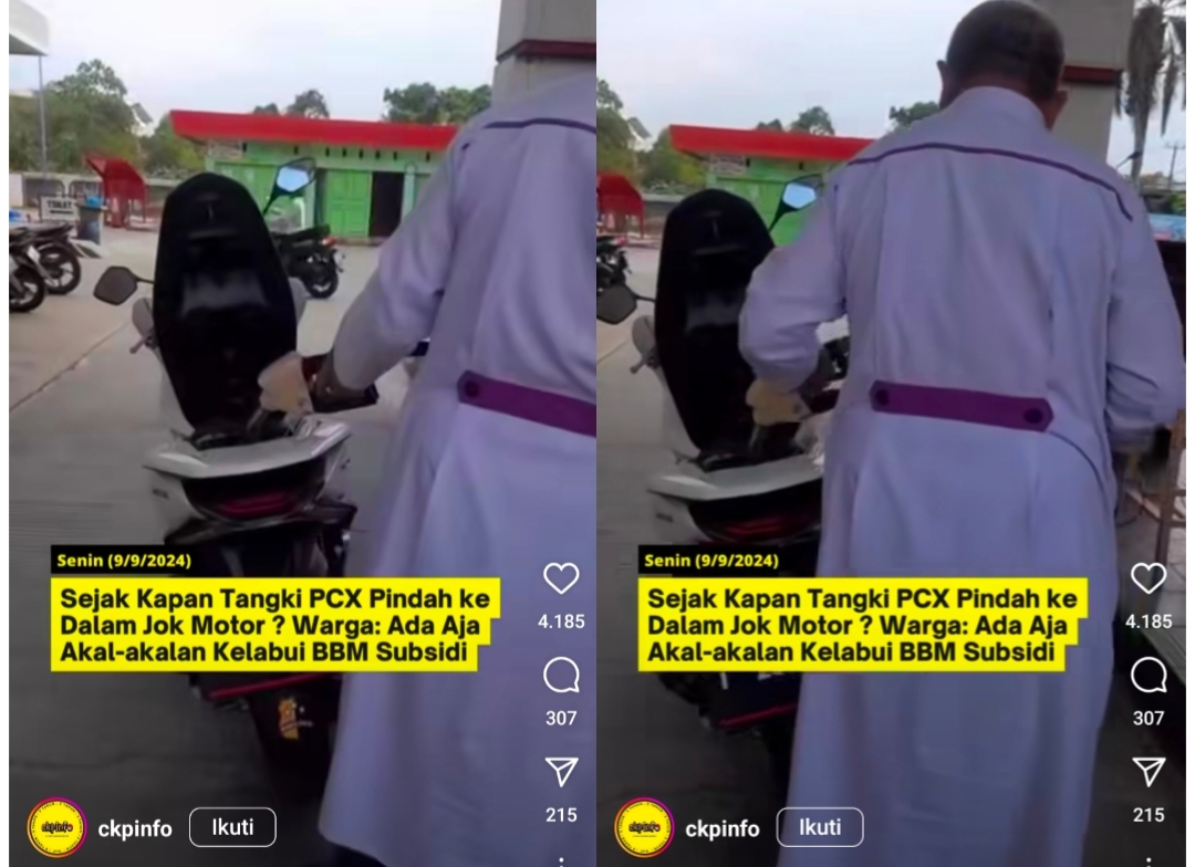 Geger Honda PCX Isi Bensin Melalui Jok Motor, Warganet Sebut Akal-Akalan Kelabui BBM Subsidi