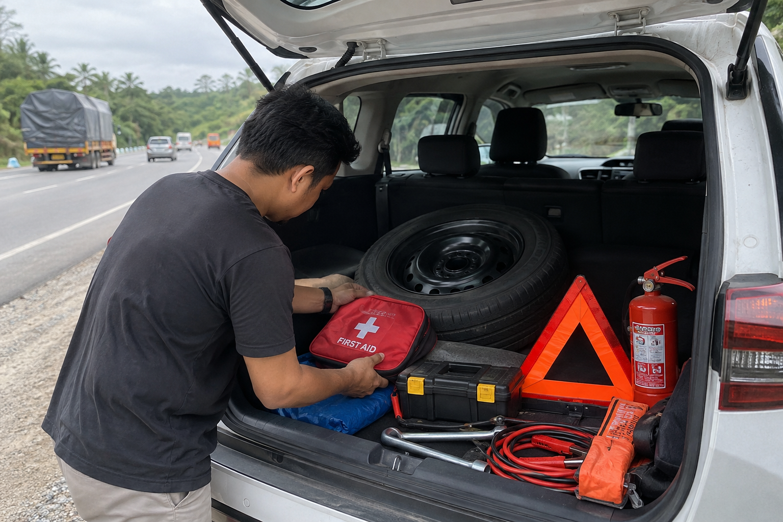 Ini 10 Perlengkapan Darurat yang Wajib Ada di Bagasi Mobil Saat Melintasi Jalur Trans Sumatera