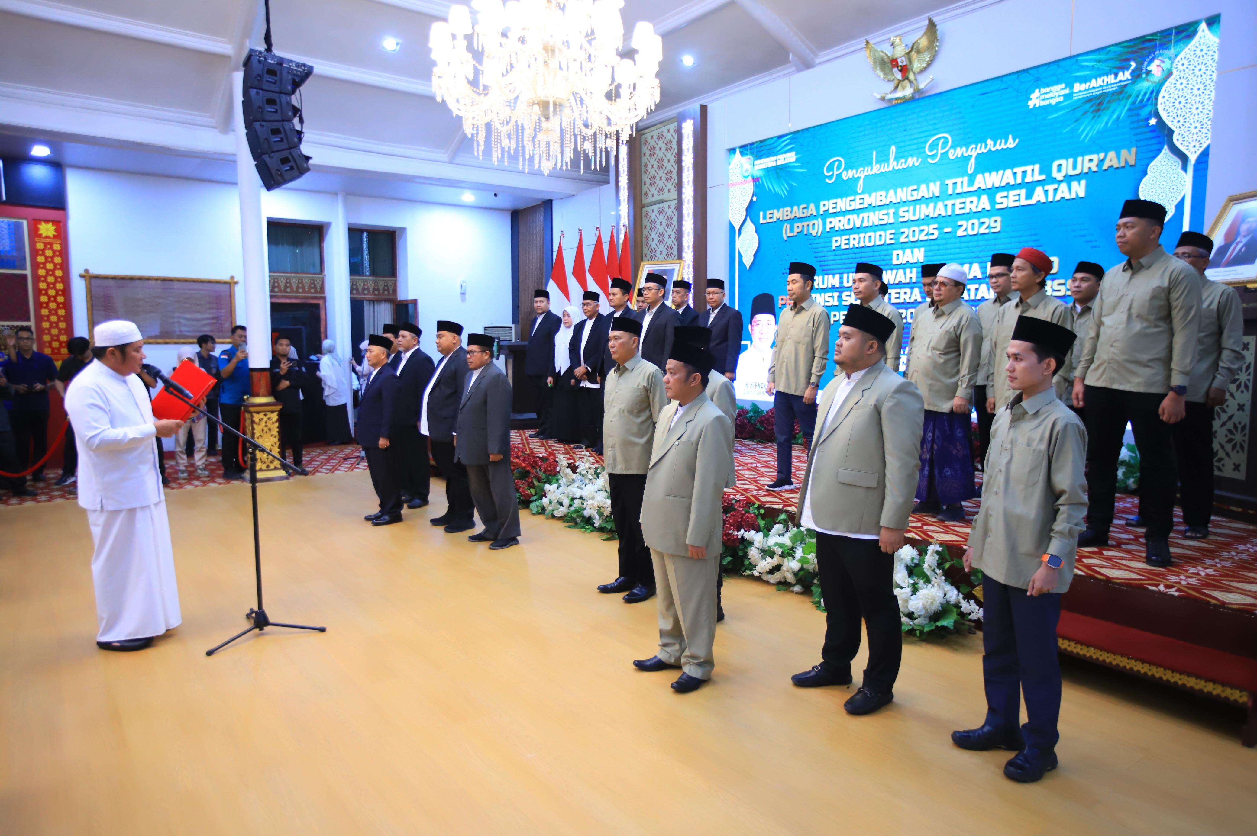 Herman Deru Kukuhkan LPTQ dan FU3SS Sumsel, Tekankan Prestasi dan Stabilitas Umat