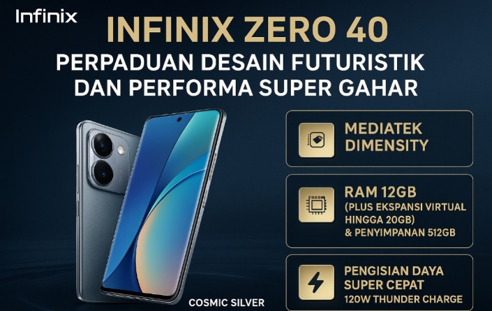 Infinix Zero 40, Perpaduan Desain Futuristik dan Performa Super Gahar