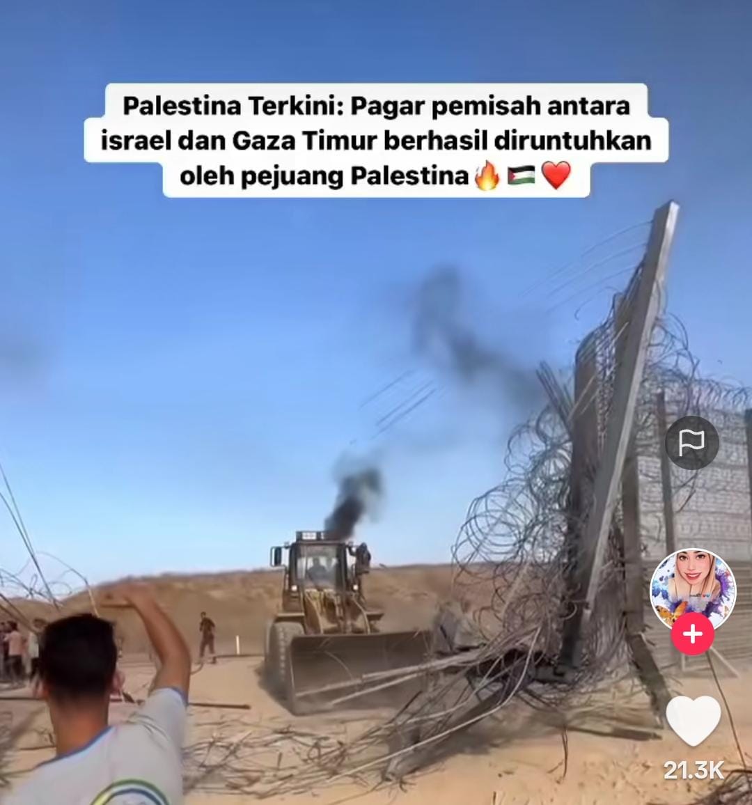 Palestina Terkini, 17 Tahun Menunggu, Akhirnya Pagar Pemisah Gaza Timur dan Israel Diruntuhkan Pejuang HAMAS