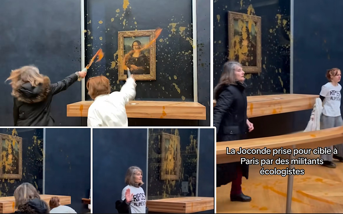 2 Aktivis Lingkungan Serang Lukisan Mona Lisa di Museum Louvre Prancis, Disiram Kuah Sup Kaleng 
