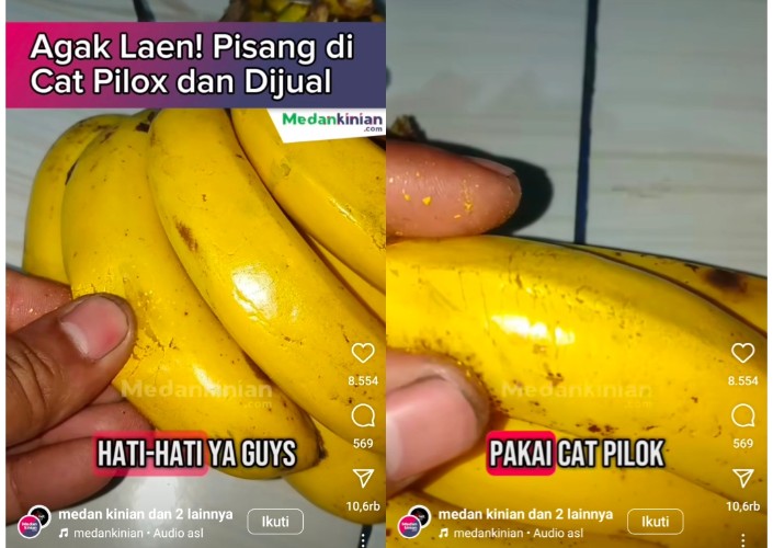 Warganet Dibuat Geger, Pisang Dicelup Cat Pilox agar Terlihat Matang Ancam Kesehatan