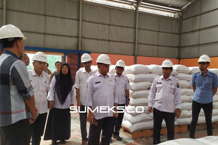 Tinjau Gudang Bulog, Kadis Ketahanan Pangan OKI Jamin Stok Beras 