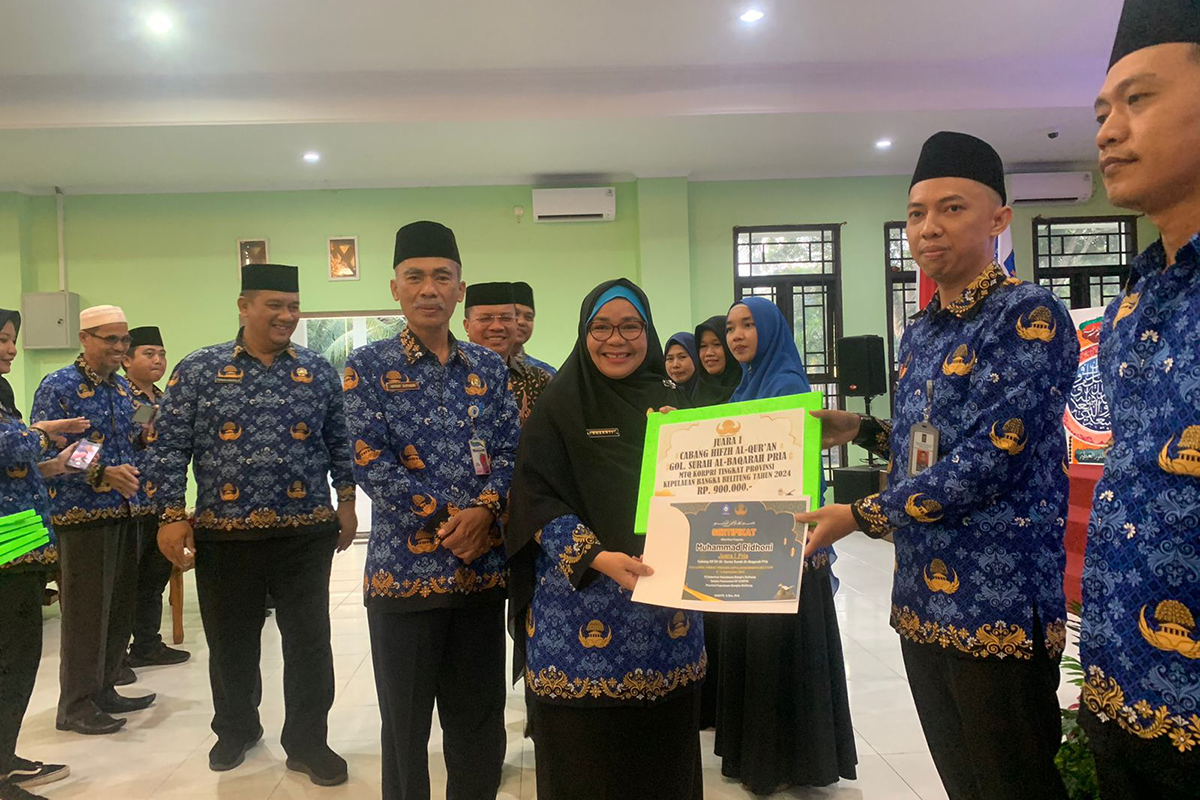 ASN Imigrasi Pangkalpinang Kemenkumham Babel Raih Juara Pertama MTQ Korpri Bangka Belitung 2024