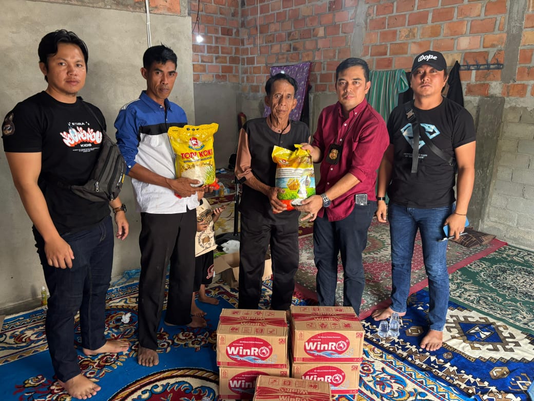Bentuk Rasa Empati ke Warganya yang Jadi Korban Penganiayaan, Polsek Indralaya Berikan Santunan dan Imbauan