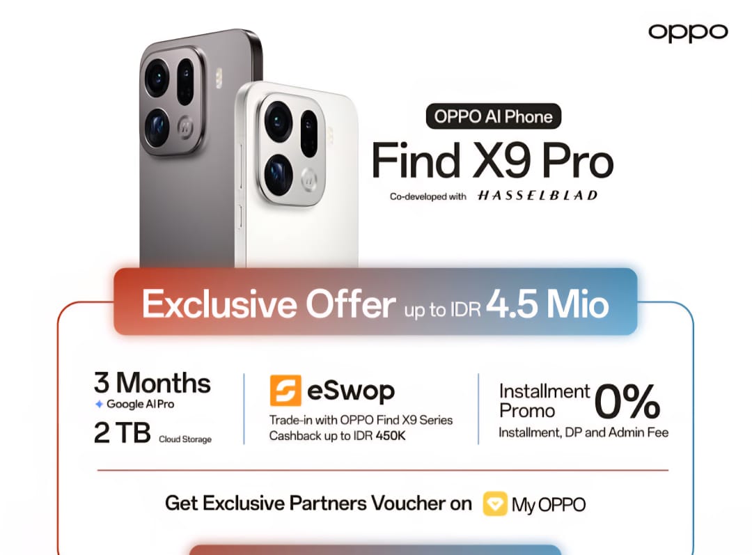 Menggiurkan, Penawaran Spesial OPPO Find X9  Pro Hingga Desember 2025, Amankan Bonus Hingga 7 Juta Rupiah
