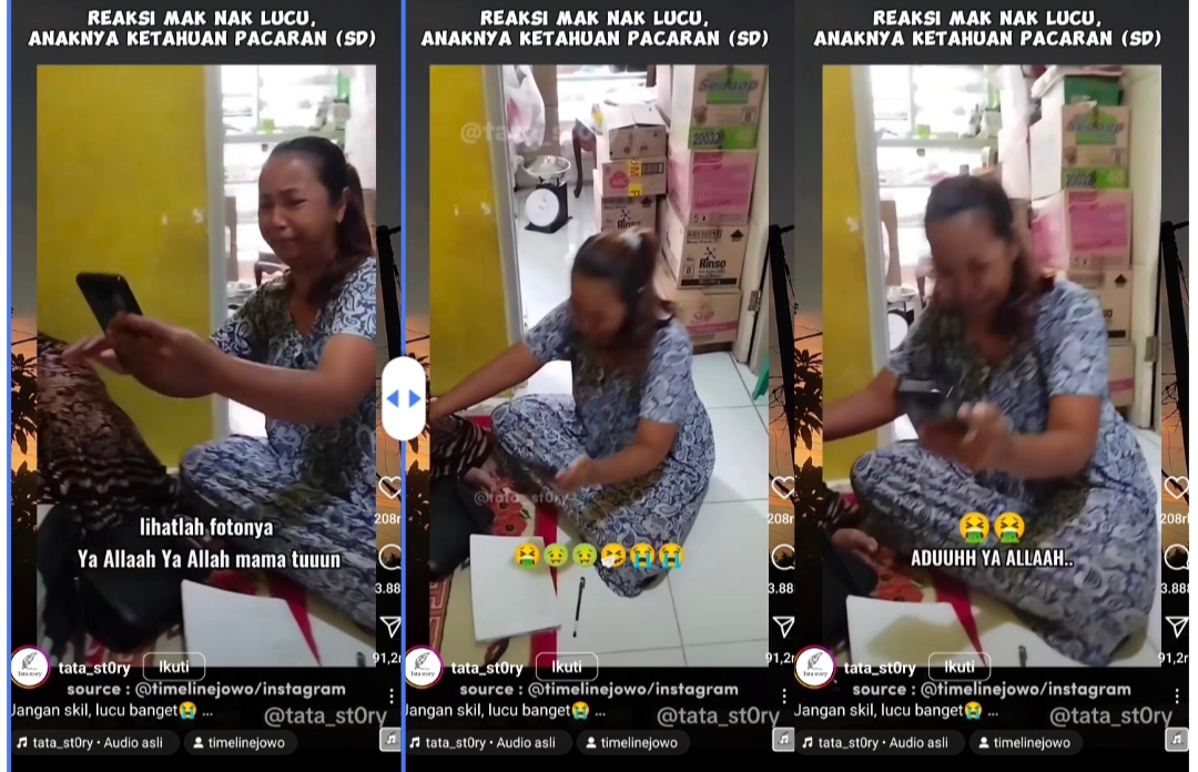 Momen Kocak Emak-emak Lihat Isi Chatingan Pacar Anaknya yang Masih SD, 'Sayang Hueeeek'