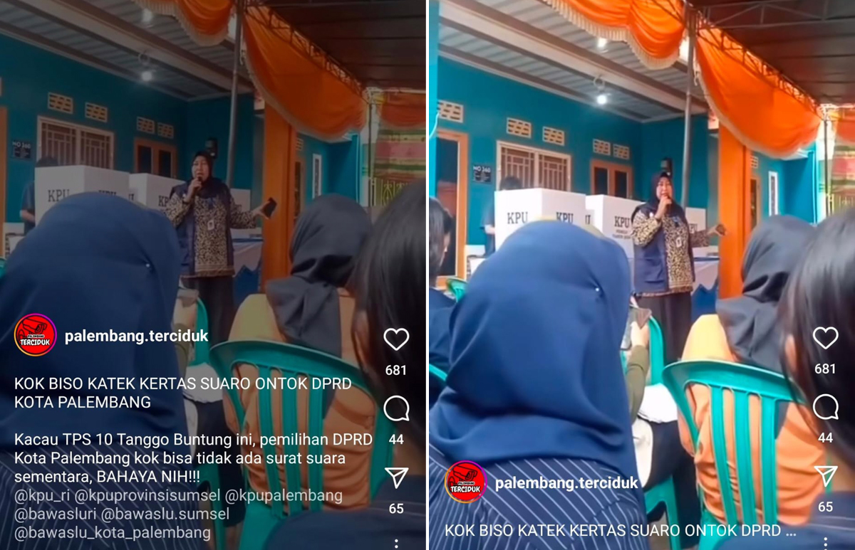 Waduh! Beredar Video TPS 10 Tangga Buntung Tidak Ada Surat Suara Caleg DPRD Kota Palembang, Warganet: Kok Bisa