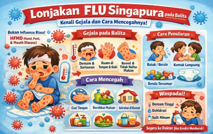Waspada Lonjakan Kasus Flu Singapura di Indonesia, Kenali Gejala pada Balita dan Cara Mencegah Penularannya