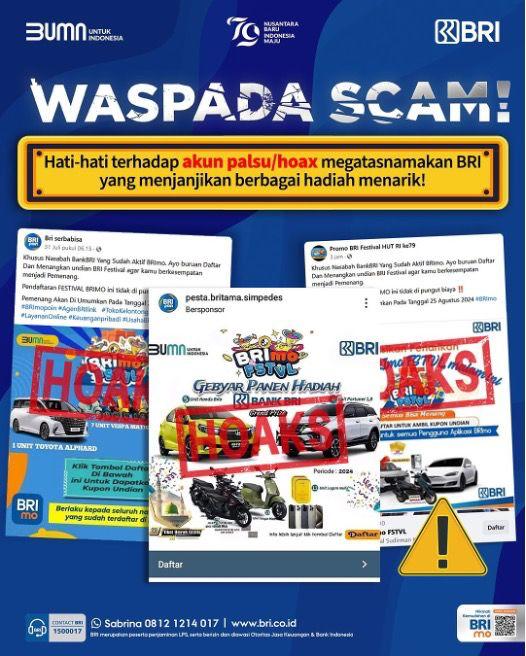 Hati-Hati! Modus Penipuan Undian Hadiah BRImo FSTVL, Jangan Sampai Tergiur Hadiah Palsu