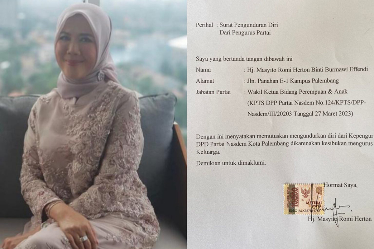 Hj Masyito Romi Herton Mundur dari Pengurus Nasdem Palembang, Ini Alasannya