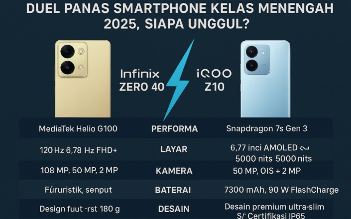Infinix Zero 40 vs iQOO Z10: Duel Panas Smartphone Kelas Menengah 2025, Siapa Unggul?