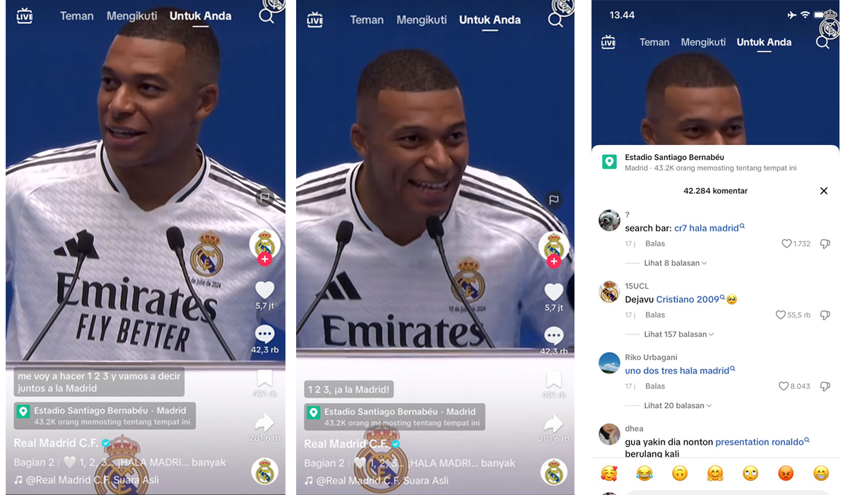 Resmi Dikenalkan Real Madrid Kylian Mbappe Tiru CR7, Nomor Punggung hingga 'Uno, Dos, Tres, Hala Madrid!'