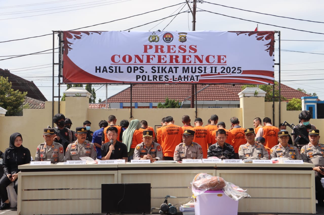 Polres Lahat Sikat 145 Pelaku dalam Ops Sikat II Musi 2025