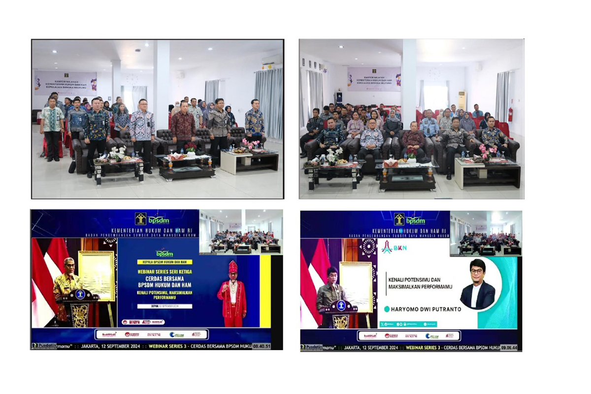 BPSDM Hukum dan HAM Selenggarakan Webinar Series ke-3 dengan Tema 'Kenali Potensimu dan Maksimalkan Performamu