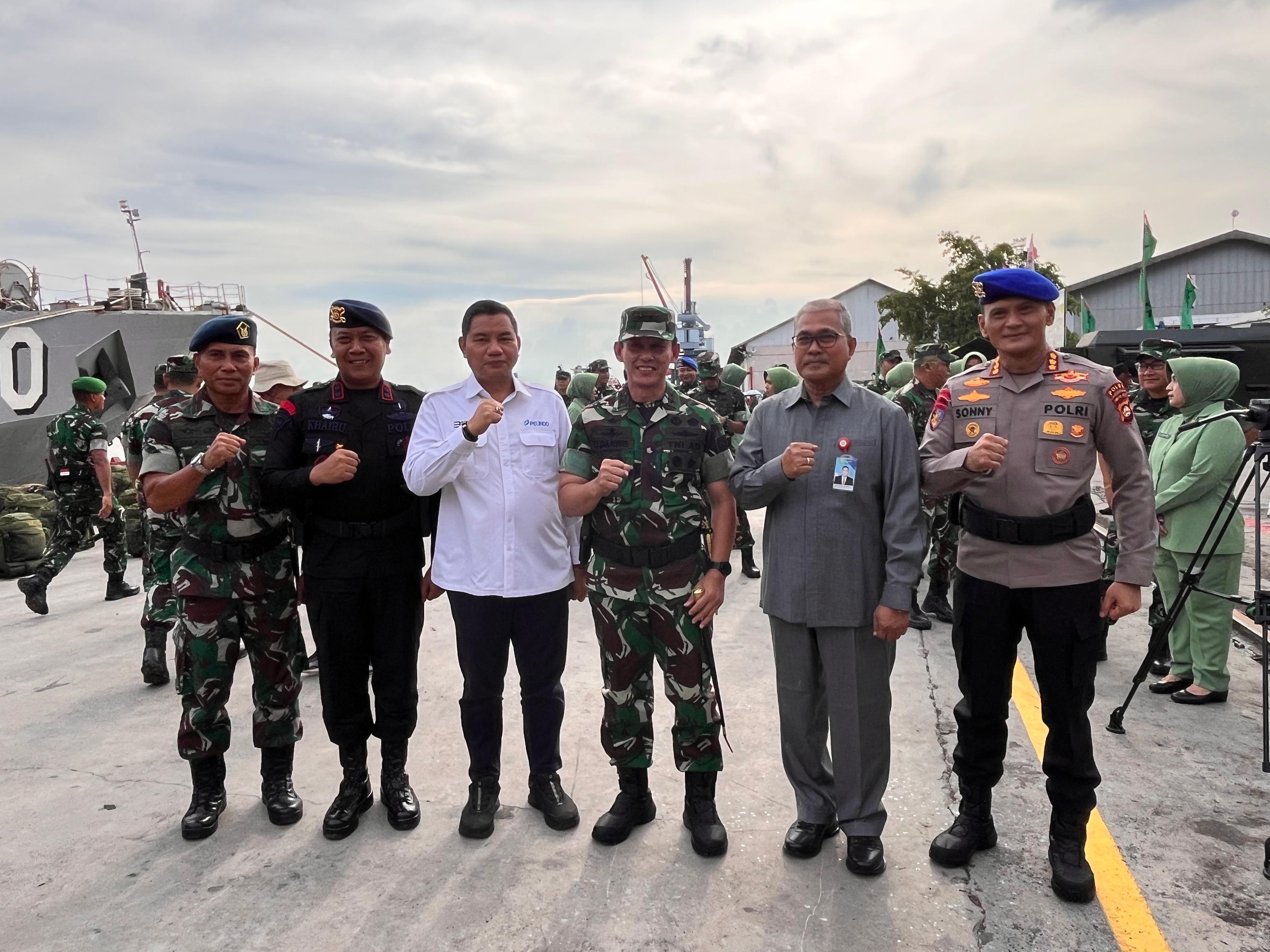 Pelabuhan Boom Baru Palembang Terima Purna Tugas Satgas Pamtas RI-PNG YONIF 142/AYJP di Provinsi Papua