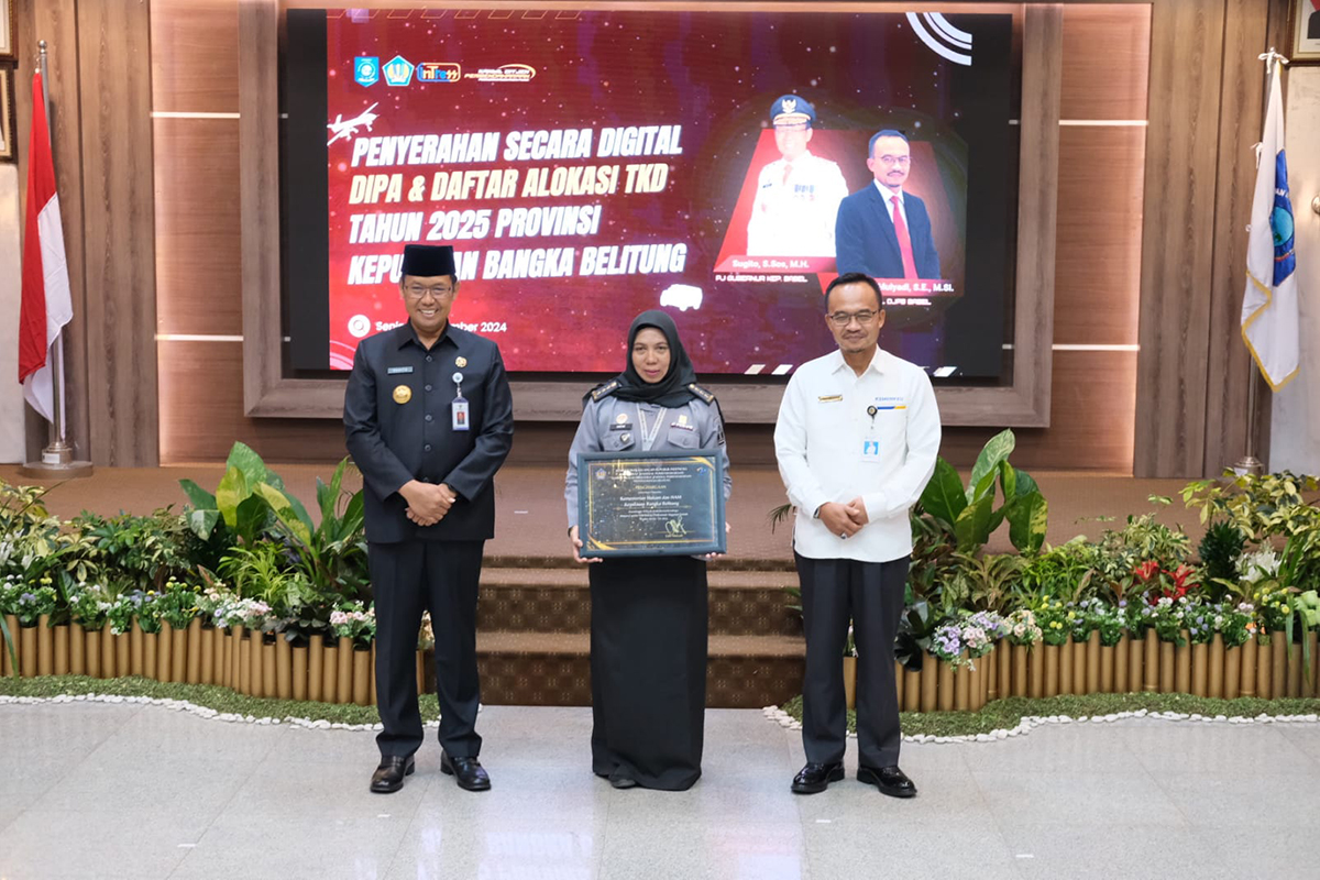 Kantor Wilayah Kementerian Hukum dan HAM Kepulauan Bangka Belitung Raih Dua Penghargaan dari DJPb Babel