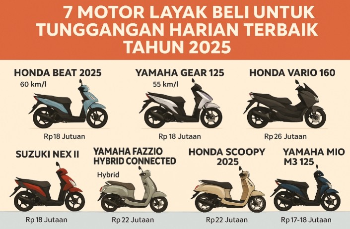 7 Motor Layak Beli untuk Tunggangan Harian Terbaik Tahun 2025, Hemat BBM dan Tangguh!