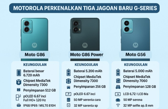 Motorola Perkenalkan Tiga Jagoan Baru G-Series: Moto G86, G86 Power, dan G56, Ini Keunggulannya