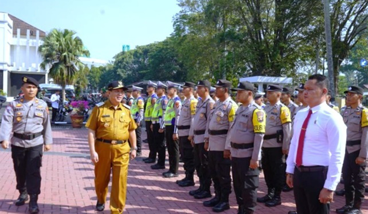 Pemkab Muara Enim Gelar Pasukan Pengamanan Pelaksanaan Pilkades Serentak Tahun 2023 