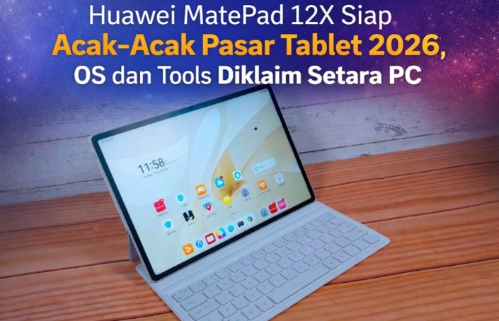 Huawei MatePad 12X Siap Acak-Acak Pasar Tablet 2026, OS dan Tools Diklaim Setara PC