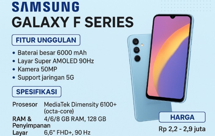 Samsung Galaxy F Series, Andalan Baru dengan Baterai Jumbo dan Harga Terjangkau