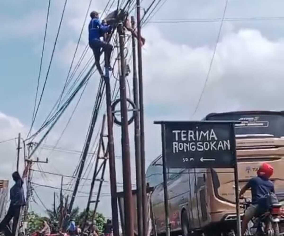 Teknisi Wifi Kesetrum Kabel Listrik, Sempat Tergantung 