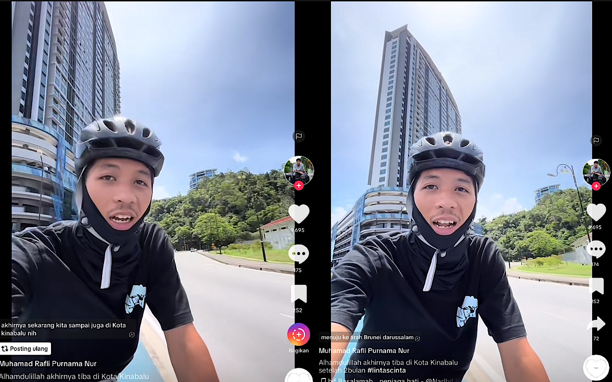 Pasutri Naik Sepeda ke Tanah Suci Sudah Sampai di Kinabalu Malaysia Lanjut ke Brunei Darussalam