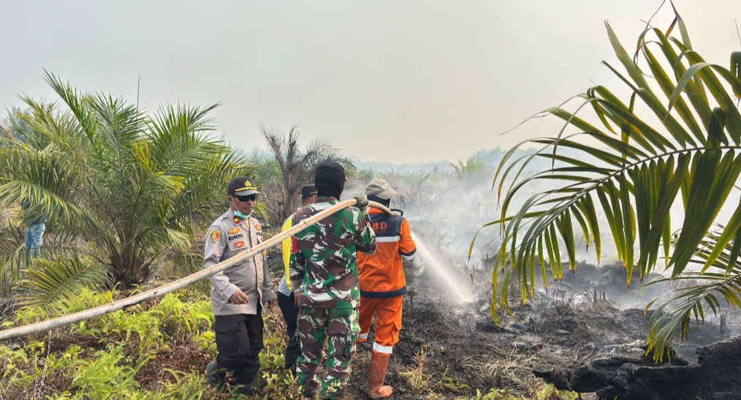 Titik Api di Pangkalan Lampam OKI Dipadamkan Satgas Gabungan, Sumber Air jadi Kendala