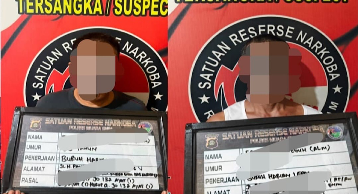 2 Pria Paruh Baya di Muara Enim Ditangkap Bersama Banyak Barang Bukti Sabu