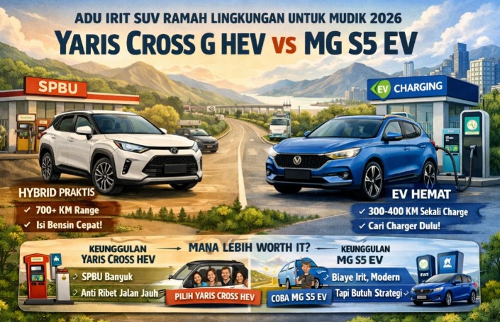 Adu Irit SUV Ramah Lingkungan 2026: Toyota Yaris Cross G HEV vs MG S5 EV, Mana Lebih Worth It?