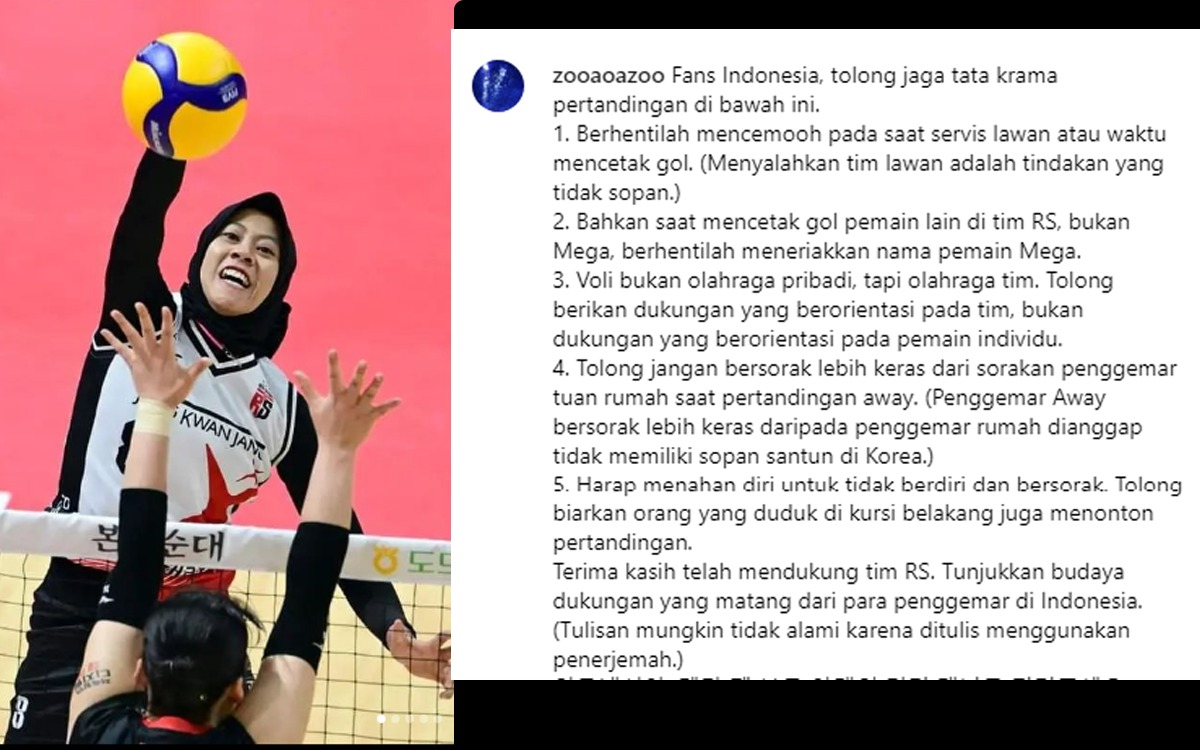  Suporter Indonesia Mendapat Peringatan Keras Usai Kemenangan Red Sparks Lawan Al Pappers 