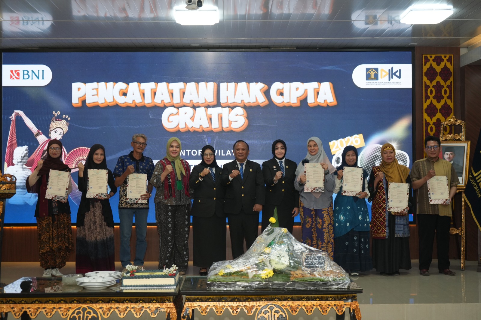 Peringati Hari Pengayoman ke-81, Kanwil Kemenkum Sumsel Sukseskan Program 1000 Hak Cipta Gratis Se-Indonesia